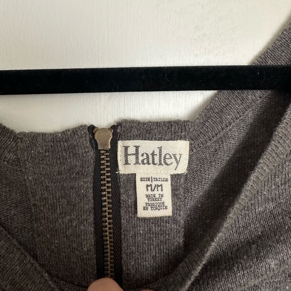 Hatley Color block Stripes Gray/Black/Tan Three Quarter Sleeve Sweater Dress - Picture 4 of 7
